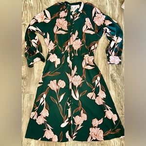 A New Day Green Floral Dress, Size XL